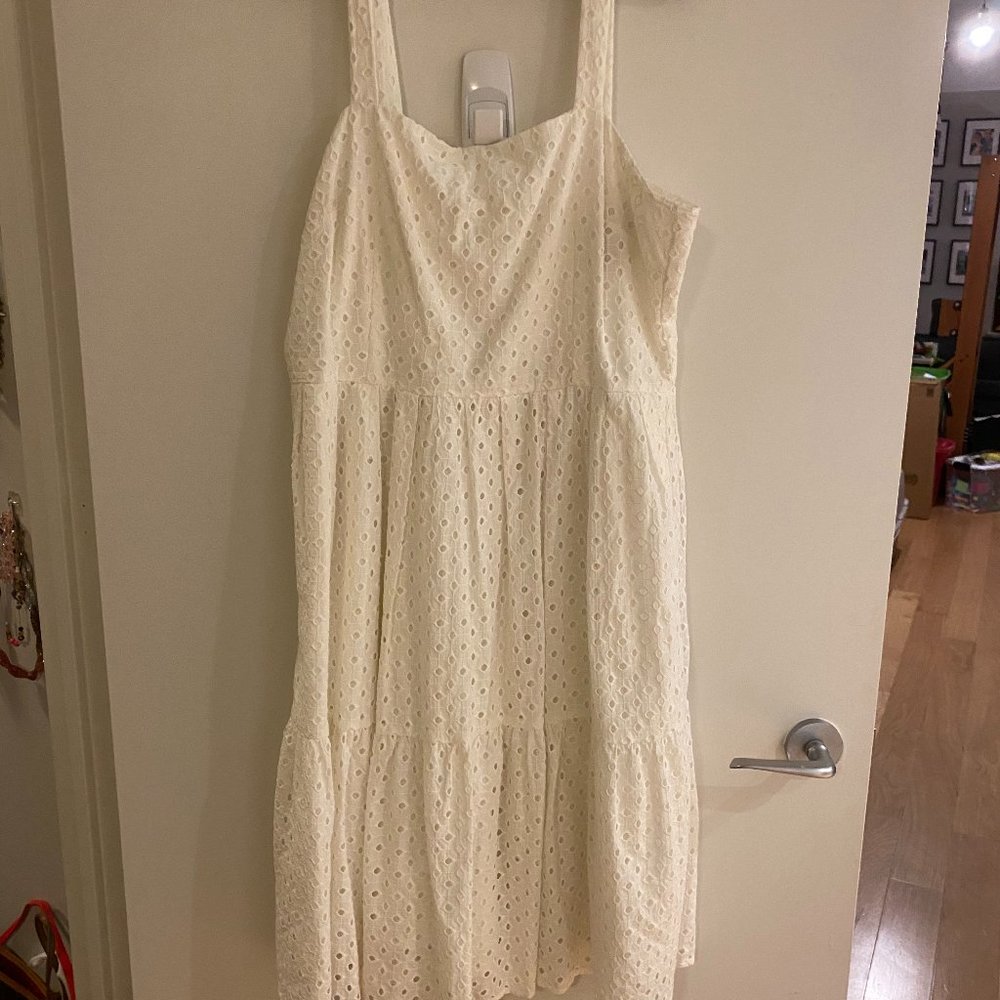 White floral mesh sun dress